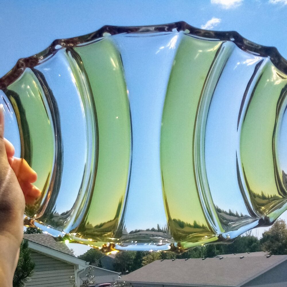 Waltherglas Walther-Glas of Germany Vintage Divided Oval Glass Tray MCM 1960s